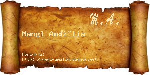 Mangl Amália névjegykártya